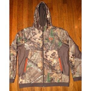 Under Armour UA Storm Youth Hoodie Jacket YXL Camo Realtree Full Zip Hunting